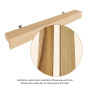Sossai poignées de meubles en bois en hêtre | GAH01 | distance entre les trous 224mm, longueur 304mm, 6 pièces