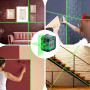 HYCHIKA Niveau Laser 15M, Autonivelant Laser Vert avec 3 Niveaux de Luminosité Réglables, Niveaux Laser avec Support pour Décora