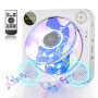 DESOBRY Lecteur CD Portable avec Bluetooth, Lecteur CD Mural avec Haut-parleurs, écran LED Frontal, télécommande, Compatible FM/