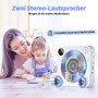 DESOBRY Lecteur CD Portable avec Bluetooth, Lecteur CD Mural avec Haut-parleurs, écran LED Frontal, télécommande, Compatible FM/