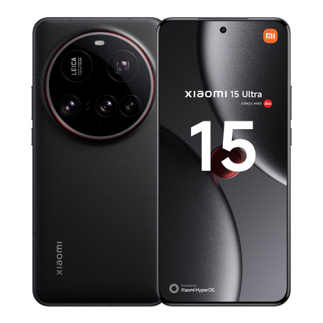 Xiaomi 15 Ultra Smartphone, 16+512GB, Noir, Super téléobjectif Leica 200MP 100mm, Batterie 5410mAh, HyperCharge 90W, HyperAI (Ch