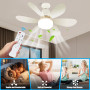 Ulikey Ventilateur Plafond avec Lumiere, Lampe Ventilateur Plafonnier, Ventilateur avec Telecommande et Lumière, Silencieux, 3 V