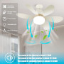 Ulikey Ventilateur Plafond avec Lumiere, Lampe Ventilateur Plafonnier, Ventilateur avec Telecommande et Lumière, Silencieux, 3 V