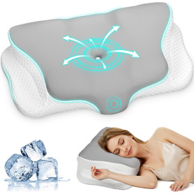 Ehomfory Oreiller Ergonomique Cervical Memoire Forme, Oreiller Ergonomique à Mémoire de Forme pour Les Dormeurs sur Le côté, Le 