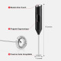 Bonsenkitchen Mousseur à Lait Electrique, Mousseur à Lait en Acier Inoxydable, Fonctionne à Piles, Melangeur Puissant pour Café,