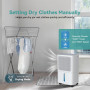 LEENON Deshumidificateur d Air 16L, Déshumidificateur Maison Electrique Silencieux con 3 Modes, Minuterie 24H, Séchage du Linge,