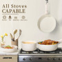JEETEE Batterie de Cuisine Antiadhésive 17 pièces avec Poignée Amovible, Poele Induction 20/26cm, Sauteuse 26cm, Casserole 18/20
