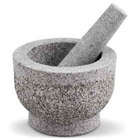 Cole & Mason H112128 Langley Mortier et Pilon, 15cm, Mortier et Pilon pour Épices Cuisine, Granit, Garantie de 2 Ans
