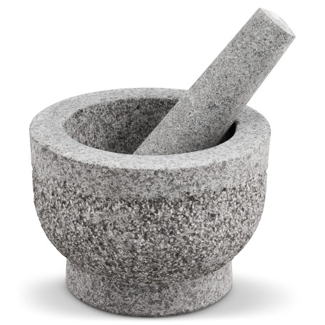 Cole & Mason H112128 Langley Mortier et Pilon, 15cm, Mortier et Pilon pour Épices Cuisine, Granit, Garantie de 2 Ans
