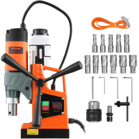 VEVOR Perceuse Magnétique, Perceuse à Colonne Portable 1450 W, 12500 N, 850 tr/min, Max. Diamètre d'Alésage (Foret de Carottage)