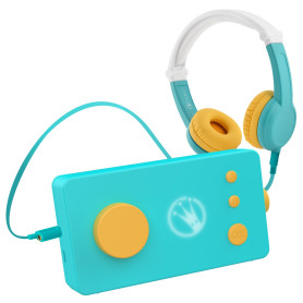Lunii - Pack de Voyage Ma Fabrique à Histoires Verte et Son Casque - Boîte à Histoires avec Casque Audio Enfant - Livre Audio de