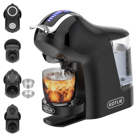 KOTLIE EM-308A Machine à café 5-en-1, compatible avec le café moulu/capsules/ESE（44mm）, quatre températures sélectionnables, sep