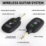 Système de guitare sans fil A8-2 UHF Audio Émetteur récepteur sans fil pour guitare acoustique, basse, violon, clavier, instrume