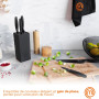 MasterChef Couteaux de Cuisine avec Bloc, Contient : Couteau d'Office Universel, Couteau à Viande et Pain, Couteau de Chef, Acie