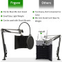 Frgyee Bouclier d'isolation de Microphone avec Support de Micro et Filtre Anti-Pop, Bouclier Sonore Pliable pour la Plupart des 