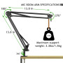 Frgyee Bouclier d'isolation de Microphone avec Support de Micro et Filtre Anti-Pop, Bouclier Sonore Pliable pour la Plupart des 