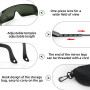 Sangcca Lunettes de Protection Laser et Lumière Pulsée, IPL 190-540nm Lunettes de Sécurité Laser, Lunette Protection UV, Lunette