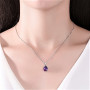 Bellitia Jewelry Collier pendentif avec améthyste naturelle en forme de poire pour Femmes, Collier pendantes en Argent Sterling 