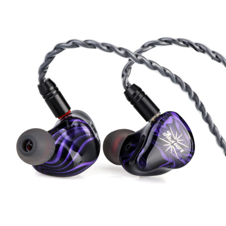 Linsoul Kiwi Ears Quartet 2DD+2BA Moniteur Intra-Auriculaire Hybride, HiFi Écouteurs avec Coque en Résine Artisanale, Câble IEM 