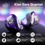 Linsoul Kiwi Ears Quartet 2DD+2BA Moniteur Intra-Auriculaire Hybride, HiFi Écouteurs avec Coque en Résine Artisanale, Câble IEM 