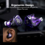 Linsoul Kiwi Ears Quartet 2DD+2BA Moniteur Intra-Auriculaire Hybride, HiFi Écouteurs avec Coque en Résine Artisanale, Câble IEM 