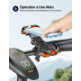 Glangeh Support Telephone Velo [Verrouillage Sécurisé], Installation Rapide Anti-Chute Support Telephone Moto 360° Rotation, Com