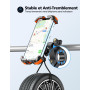 Glangeh Support Telephone Velo [Verrouillage Sécurisé], Installation Rapide Anti-Chute Support Telephone Moto 360° Rotation, Com