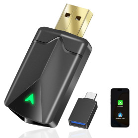 Adaptateur CarPlay sans Fil – Adaptateur Android Auto sans Fil, Wi-FI 5,8GHz Plug & Play, Mini et Stable, iOS 10+/Android 10+, C