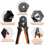 Swetfela 0.08-16mm²Pince a Sertir,Pince à Sertir Avec 1200pcs Cosse Electrique (300 Bornes à Double Fil),Pince a Sertir Cosse El