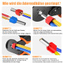 Swetfela 0.08-16mm²Pince a Sertir,Pince à Sertir Avec 1200pcs Cosse Electrique (300 Bornes à Double Fil),Pince a Sertir Cosse El