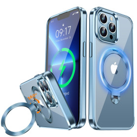 [Anneau Métallique CD & 360° Rotation Support Invisible] Coque Magnétique pour iPhone 13 Pro Max [Compatible Magsafe] [Pare-Choc