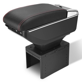 Accoudoir Central de Voiture Universel, Accoudoir de Voiture Réglable, Console Centrale Noire, Boîte de Rangement pour Rembourra