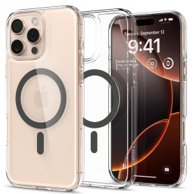 Spigen Coque pour iPhone 16 Pro Max, Ultra Hybrid MagFit, [Anti-jaunissement] 6,9 Pouces - Graphite