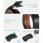 CHAOREN Ceinture Hommes Sans Boucle - Ceinture Automatique en Cuir pour Homme -Taille Ajustable (Largeur de 35 mm)