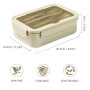 Diboniur Lunch Box, Bento Lunch Box Enfant Adulte Boîte 1400 ml avec 3 Compartiments, Conception Sans Fuite Lunchbox avec Couver