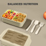 Diboniur Lunch Box, Bento Lunch Box Enfant Adulte Boîte 1400 ml avec 3 Compartiments, Conception Sans Fuite Lunchbox avec Couver