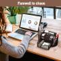 MumdoYAL Organisateur de bureau en maille métallique avec tiroir et porte-stylos pour stylos, notes adhésives, agrafeuses, tromb