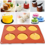 Newk Lot de 3 moules cylindriques en silicone à 6 cavités de 5,1 cm pour cupcakes, savons faits à la main, muffins, gâteaux, che