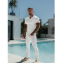 Yewloch T-Shirt à Manches Courtes pourHomme, Chemise décontractée à col en V pour,Coupe Ajustée,T-Shirt Muscle Henley élégant Lo
