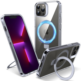 Flyzoo Coque Magnétique pour iPhone 13 Pro Max avec Support Invisible, [Compatible avec MagSafe] Etui Housse Transparente avec P