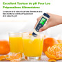 Pious Ph Metre, 5 en 1 PH/TDS/EC/Salinité/Thermomètre, Testeur ph à Écran LCD, Compensation Automatique de la Température, Ph Me