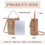 EVEOUT Sacs bandoulière Rétro Tissés Paille Femme Été Style bohème Grand Cabas Sacs portés épaule Paille Plage