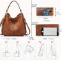 BestoU Sac a Main Femmes PU Cuir Sac à Bandoulière D'épaule Fourre-Tout Portefeuille Set