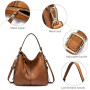 BestoU Sac a Main Femmes PU Cuir Sac à Bandoulière D'épaule Fourre-Tout Portefeuille Set