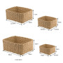 Panier Osier Rangement Salle de Bain Corbeille Enfant Jaune en Papier Bio Écologique Lot de 4 pour Jouets, CD, Cosmétique,langes