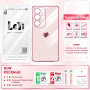 LeYi Coque pour Samsung Galaxy S25 Ultra avec 2 Verre Trempé Silicone Forme de Coeur d'amour, Housse Étui de Protection Antichoc