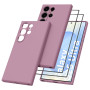 Tobfit Coque pour Samsung Galaxy S25 Ultra 5G avec 2 Pièces Verre Trempé, Silicone Étui de Protection pour Samsung S25 Ultra Min