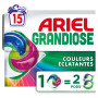 Ariel Grandiose PODS, Lessive Liquide En Capsules 15 Lavages, Couleurs Éclatantes 2 X Action Détachante et Anti-Odeur