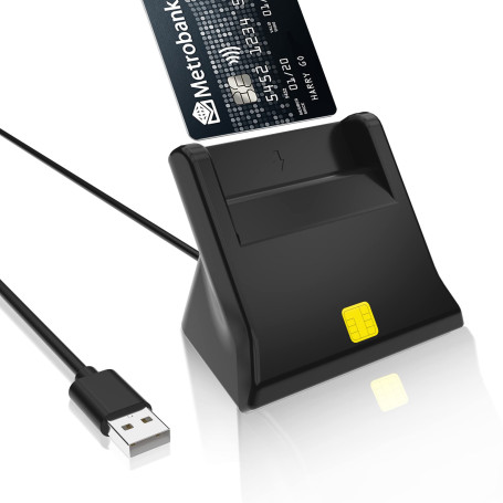 Lecteur Carte Identité Belge - Lecteur Carte ID - Plug & Play - Prend en Charge les Cartes à Digital Signature/CAC/Carte D'ident