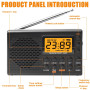 Radio Dab Portable, avec Casque, AM/FM, SW, écran LCD, Fonctionne sur Batterie, Alarme, minuterie de Mise en Veille, 36 prérégla